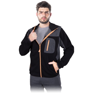 Hanorac de lucru SCOTER, gluga fixa, fermoar integral, buzunare cu fermoar - Img 3