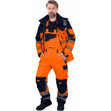Pantaloni cu pieptar Bibwinter Vister, HiVis