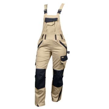 Pantaloni cu pieptar Sand, de dama, din bumbac elastic, cu insertii Cordura, pentru logistica si industrie - Img 6