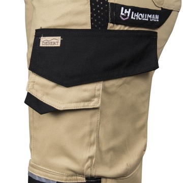 Pantaloni de lucru in talie Sand, pentru femei, din bumbac si elastan, cu insertii Cordura, pentru logistica si industrie - Img 2
