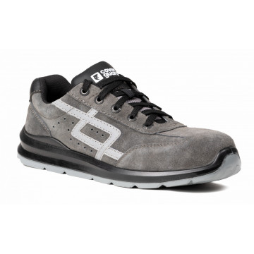 Pantofi de protectie Galena S1P SRC, bombeu metalic, piele intoarsa, talpa dubla densitate, gri