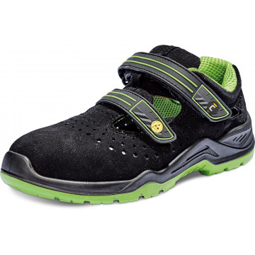 Sandale de lucru cu bombeu compozit Halwill MF ESD S1P SRC, microfibra, tapla Kevlar anti-strapungere, unisex, negre