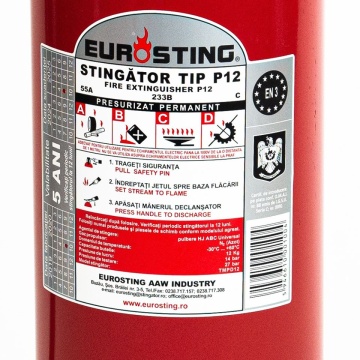 Stingator portativ P12 cu pulbere ABC, 12 kg, presurizat permanent - Img 3