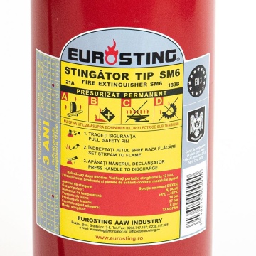 Stingator portativ SM6 cu spuma aeromecanica, 6 litri, focar 21A 144B - Img 3