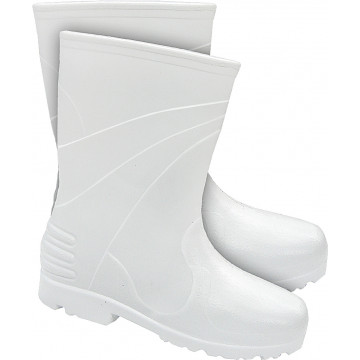 Cizme de protectie EVA, Wellington scurte, -30°C, de barbati, termoizolante, talpa sculptata antiderapanta, cu soseta detasabila, albe