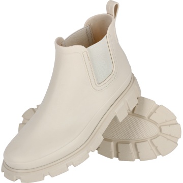 Cizme scurte ALLURE pentru femei, PVC, tip Chelsea, culoare bej