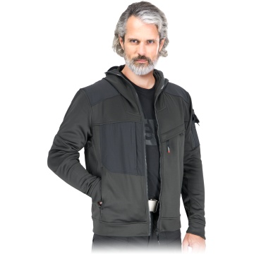 Hanorac de lucru STUNT, gluga cu cozoroc, interior fleece, buzunare multiple, insertii elastice