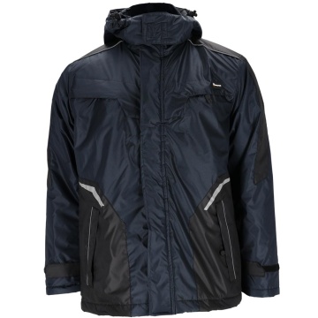 Jacheta de lucru de iarna ASTRAL, lunga, pentru barbati, captusita cu fleece, gluga detasabila, poliester cu strat PU, elemente reflectorizante - Img 4