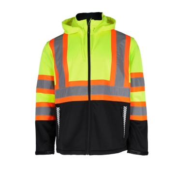 Jacheta de protectie HIWAY pentru barbati, cu gluga detasabila, de inalta vizibilitate, Clasa 2 - Img 3