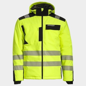 Jacheta softshell REVOLT HV WINTER YELLOW Hi-Vis, termoizolanta, reflectorizanta, gluga detasabila