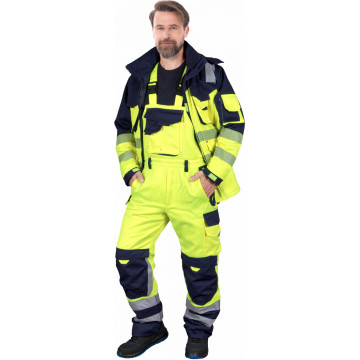 Pantaloni cu pieptar Bibwinter Vister, HiVis - Img 2