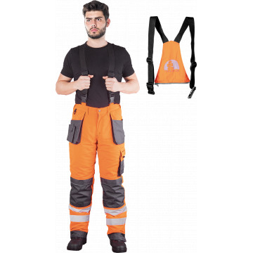 Pantaloni cu pieptar Formen Winter, HiVis - Img 3