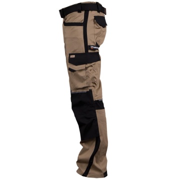 Pantaloni de lucru in talie Desert, pentru barbati, din bumbac si elastan, cu insertii Cordura, pentru constructii si industrie - Img 6