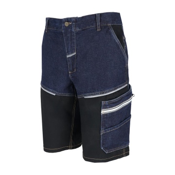 Pantaloni de lucru scurti JEANS204-TS, denim cu elastan, talie elastica, insertii Rip-Stop - Img 9