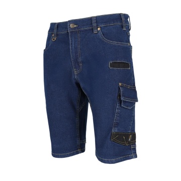 Pantaloni de lucru scurti JEANS303-TS, denim cu elastan, insertii Cordura, buzunare multiple - Img 4