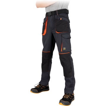 Pantaloni de protectie in talie ForElastic, de barbati, din bumbac si poliester, cu genunchi preformati, buzunare multiple