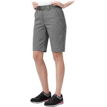 Pantaloni scurti de lucru WOMVOBER pentru femei, tesatura twill, talie elastica, buzunare multiple - Img 3