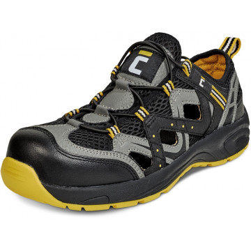 Sandale de protectie cu bombeu compozit Henford MF S1 SRC, piele / textil, talpa din phylon/cauciuc antiderapanta, antistatice, negre