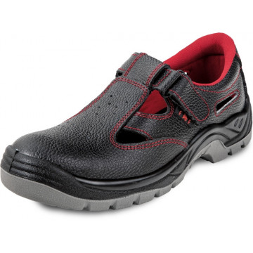 Sandale de protectie SC-01-003 S1P SRC cu bombeu metalic, piele, talpa antiderapanta, lamela antiperforare otel, negre