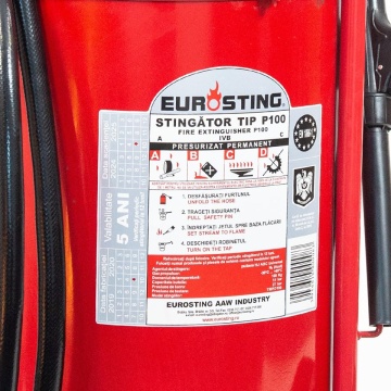 Stingator transportabil P100 cu pulbere ABC, 100 kg, presurizat permanent - Img 2