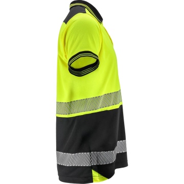 Tricou polo reflectorizant IGUANA din poliester tip plasa, cu benzi reflectorizante segmentate si material fluorescent - Img 5