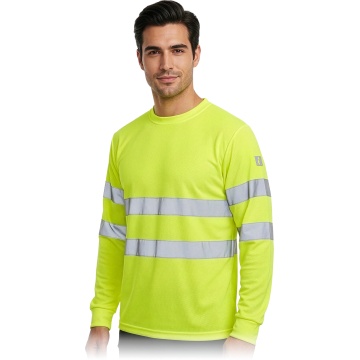 Tricou reflectorizant cu maneca lunga FLUO, material tip plasa, de inalta vizibilitate, Clasa 2
