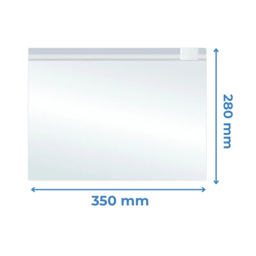 Pungi Reutilizabile cu Zip și Cursor, 350x280mm, Polietilenă, 70µm, 50Buc/Set