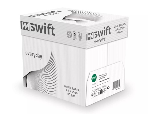 Hârtie Copiator A4, MM Swift, 80g/mp, 500Coli/Top, 5Topuri/Cutie