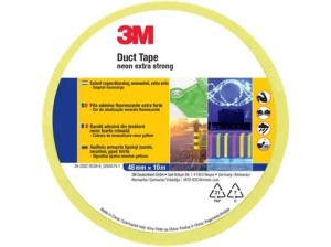 Bandă Adezivă Duct Tape 3M Extra Strong, Neon Galben, 50mm x 10m - Pentru Semnalizare și Reparații