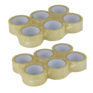 Bandă Adezivă pentru Ambalare 48mm/60 Metri, Acril, 12 Bucăți Transparent