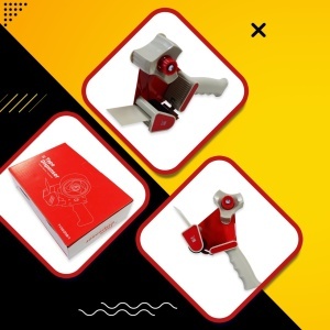 Dispenser Manual Eagle pentru Bandă Adezivă 50mm/120 Metri, Plastic, Alb/Roșu
