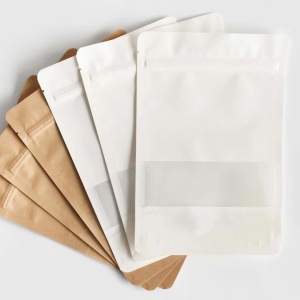 Pungi Stand Up cu Ziplock, 110×155×40 mm, Natur, 50 Buc/Set