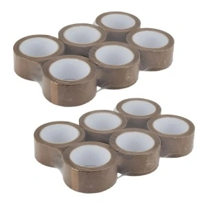 Bandă Adezivă pentru Ambalare 48mm/60 Metri, Acril, 12 Buc/Set, Maro