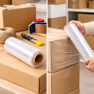 Folie Stretch pentru Ambalare – 1.3 Kg Net, 23µm, Transparentă