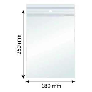 Plicuri cu Fermoar Ziplock, Polietilenă, 180x250mm, 40µm, 100Buc/Set