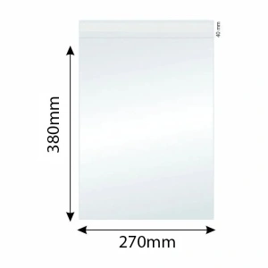 Pungi Polipropilena pentru Alimente/Textile, 270x380mm, Autoadeziv, Transparent, 40µm, 100Buc/Set