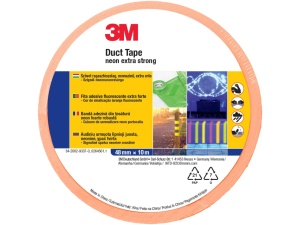 Bandă Adezivă Duct Tape 3M Extra Strong, Neon Portocaliu, 50mm x 10m - Pentru Semnalizare și Reparații