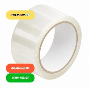 Bandă Adezivă pentru Ambalare, Silențioasă, 48mm/60 Metri, Acril, Transparent
