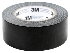 Bandă Adezivă Textilă 3M Duct Tape, 50 mm x 50 Metri, Negru, Pentru Reparații