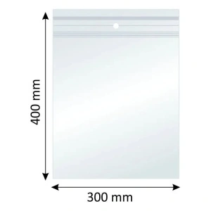 Plicuri cu Fermoar Ziplock, Polietilenă, 300x400mm, 40µm, 100Buc/Set