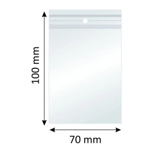 Plicuri cu Fermoar Ziplock, Polietilenă, 70x100mm, 40µm, 100Buc/Set
