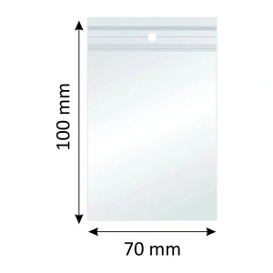 Plicuri cu Fermoar Ziplock, Polietilenă, 70x100mm, 40µm, 100Buc/Set