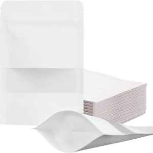 Pungi Stand Up cu Ziplock, 200×300×80 mm, Albe, 50 Buc/Set