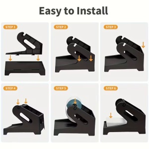 Suport Universal pentru Role Etichete – Compatibil cu Imprimante Termice, Plastic, Negru
