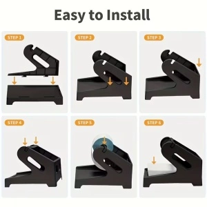 Suport Universal pentru Role Etichete – Compatibil cu Imprimante Termice, Plastic, Negru