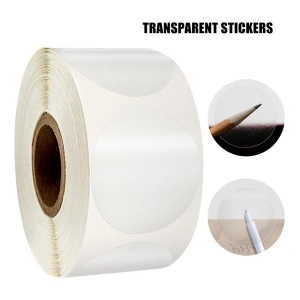 Etichete Autoadezive Rotunde Transparente, 38 mm, 500Buc/Rolă