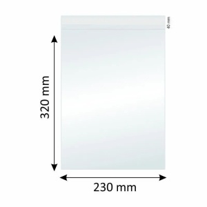 Pungi Polipropilena pentru Alimente/Textile, 230x320mm, Autoadeziv, Transparent, 40µm, 100Buc/Set
