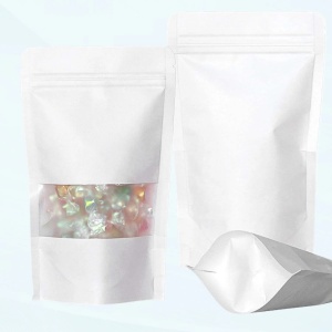 Pungi Stand Up cu Ziplock, 130×225×50 mm, Albe, 50 Buc/Set