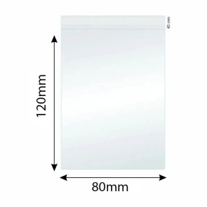 Pungi Polipropilenă pentru Alimente/Textile, 80x120mm, Autoadeziv, Transparent, 40µm, 100Buc/Set