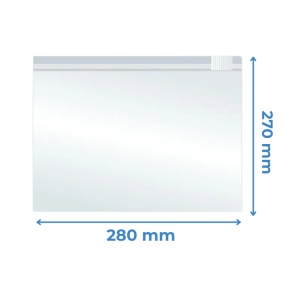 Pungi Reutilizabile cu Zip și Cursor, 280x270mm, Polietilenă, 70µm, 50Buc/Set